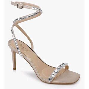 Jewel Badgley Mischka Hosana Stiletto GemstoneStudded Wraparound Strap 11. WS329